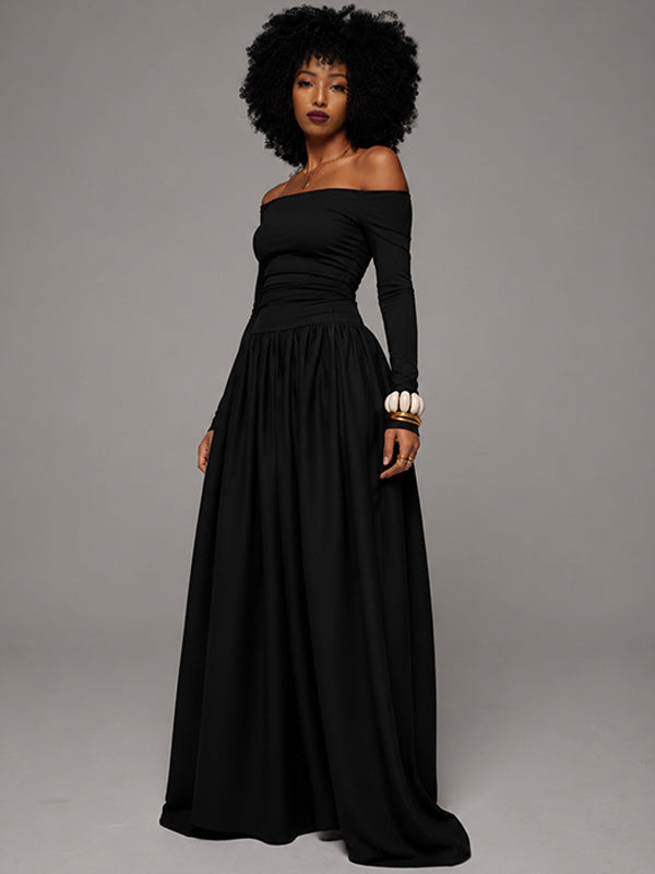Dot Off-Shoulder Maxi Dress