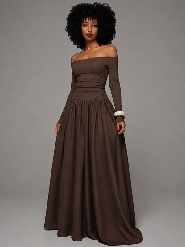 Dot Off-Shoulder Maxi Dress