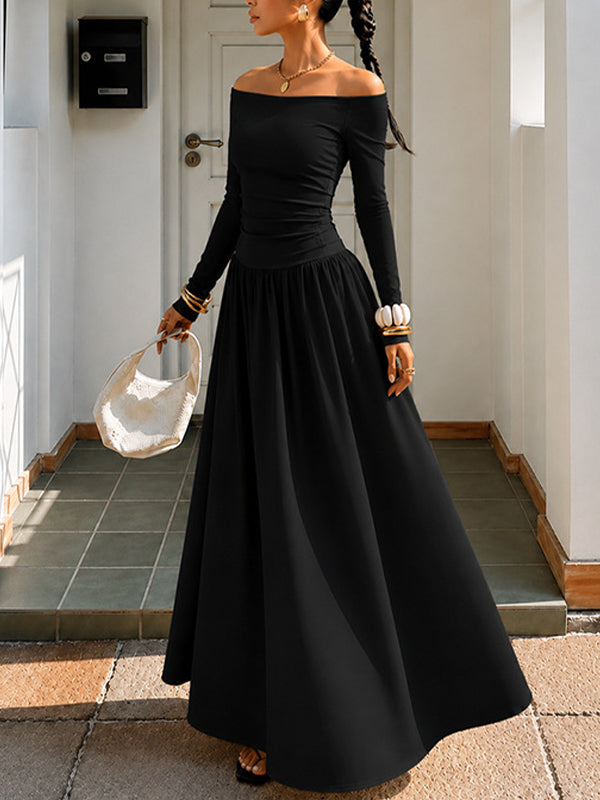 Dot Off-Shoulder Maxi Dress