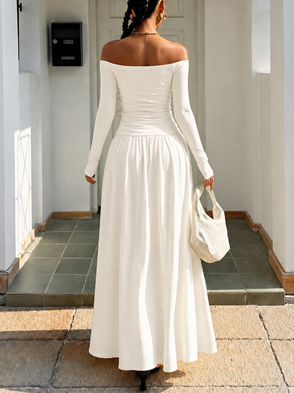 Dot Off-Shoulder Maxi Dress