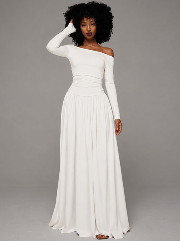 Dot Off-Shoulder Maxi Dress