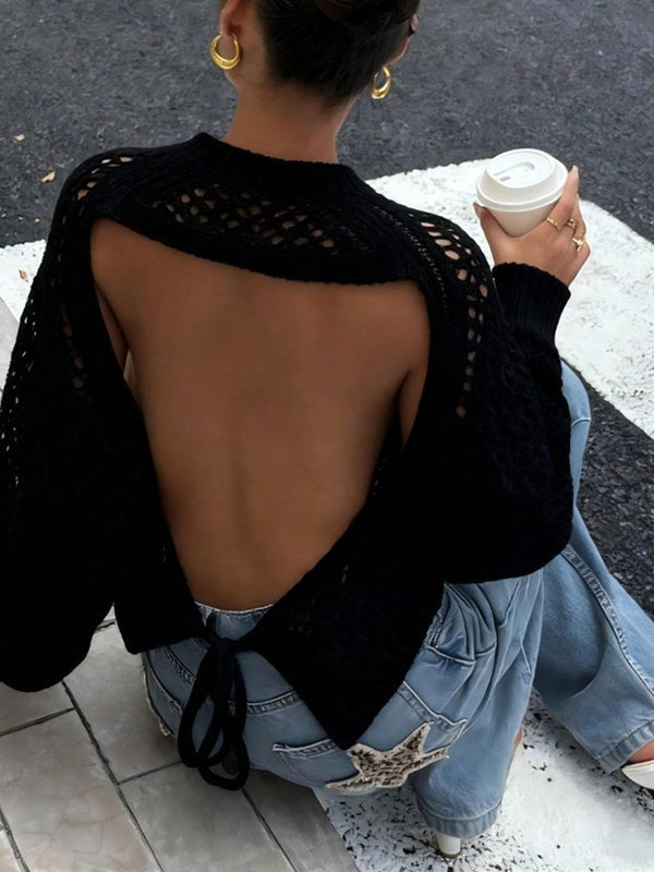 Open-Back Tied Sweater