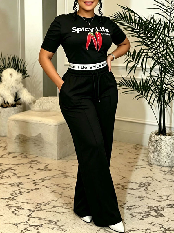 Printed Tee & Pants Set