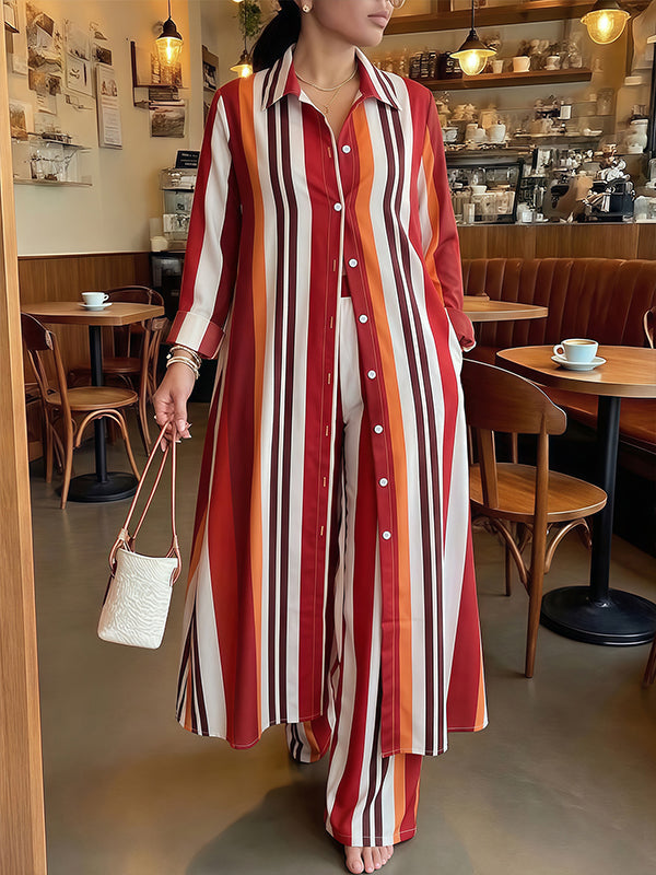 Stripe Tunic Shirt & Pants Set