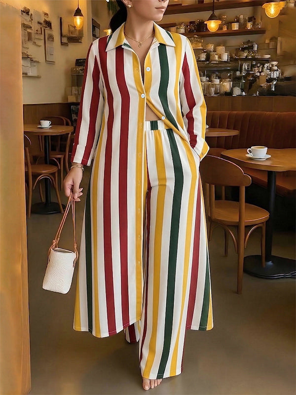 Stripe Tunic Shirt & Pants Set