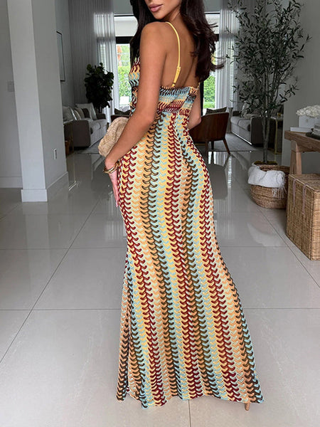 Printed Cutout Cami Dress