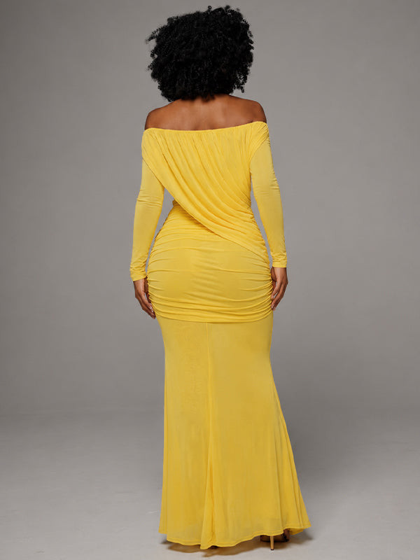 Off-Shoulder Ruched Dress