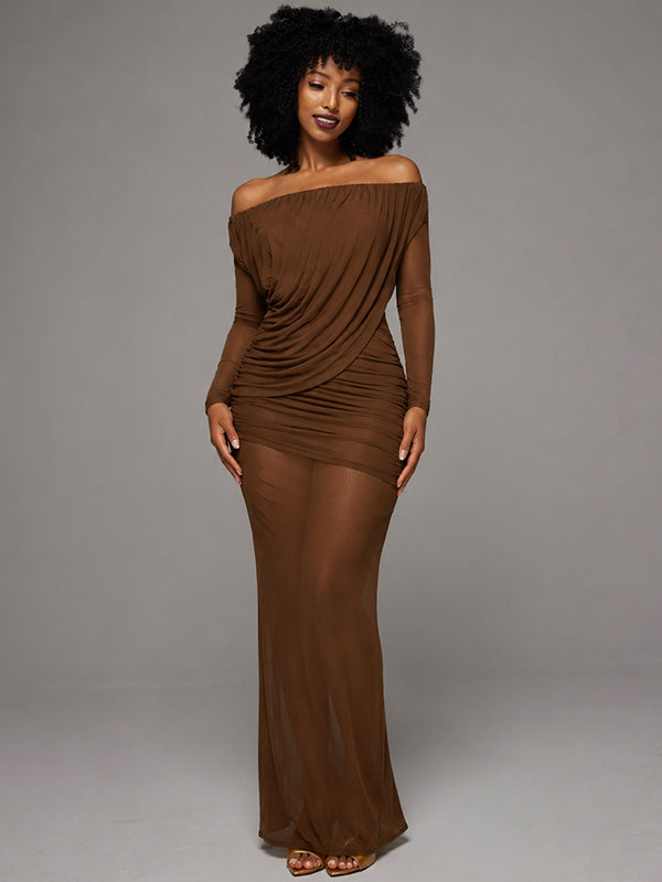 Off-Shoulder Ruched Dress