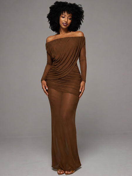 Off-Shoulder Ruched Dress