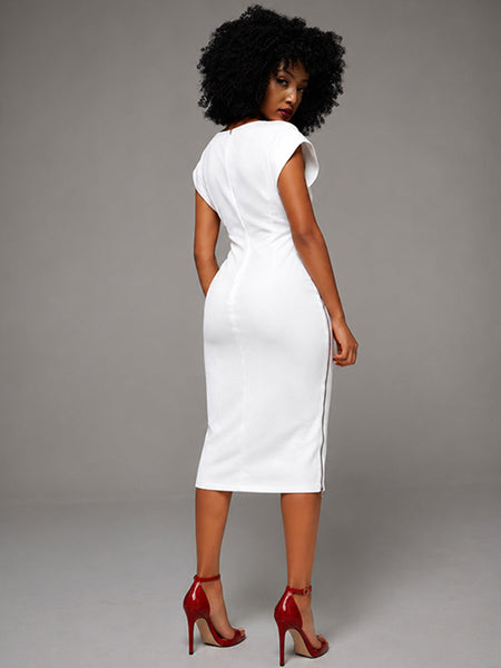 Solid Ruched Bodycon Dress