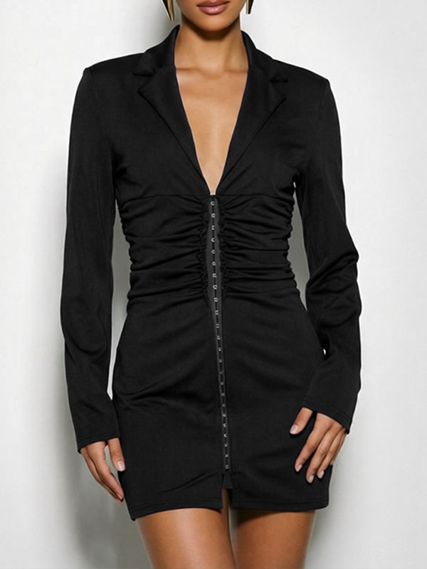 Hook-Closure Blazer Dress