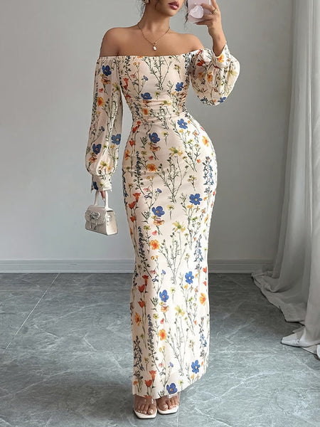 Printed Off-Shoulder Dress