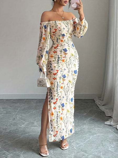 Printed Off-Shoulder Dress