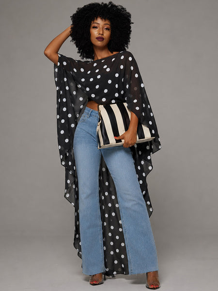 Dot Cape Tunic Top