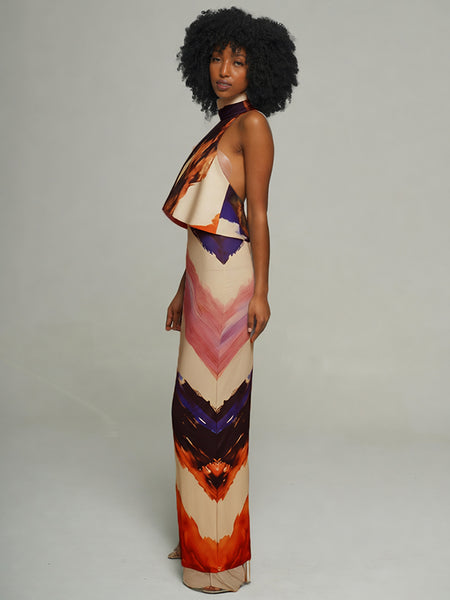 Printed Halter Bodycon Dress