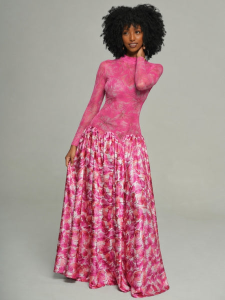 Printed Combo Maxi Dress
