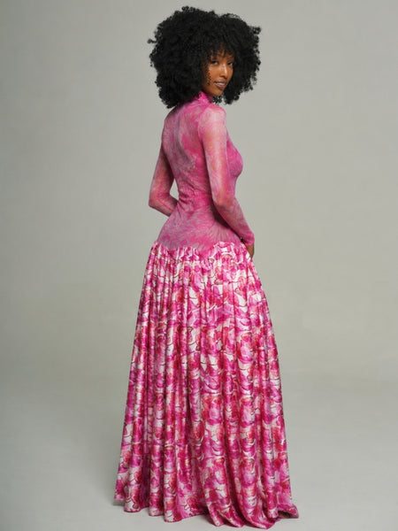 Printed Combo Maxi Dress