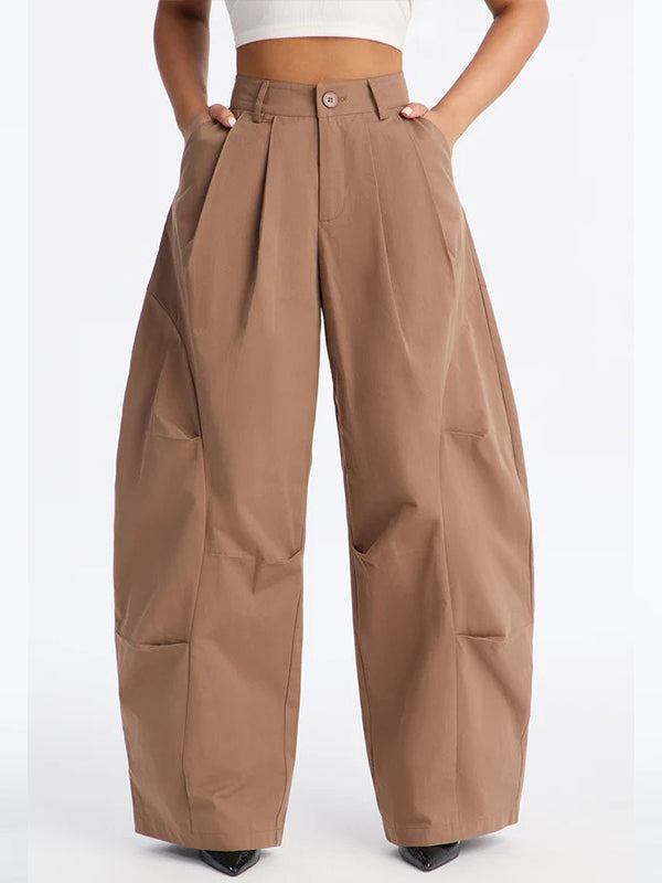 Solid Barrel Pants