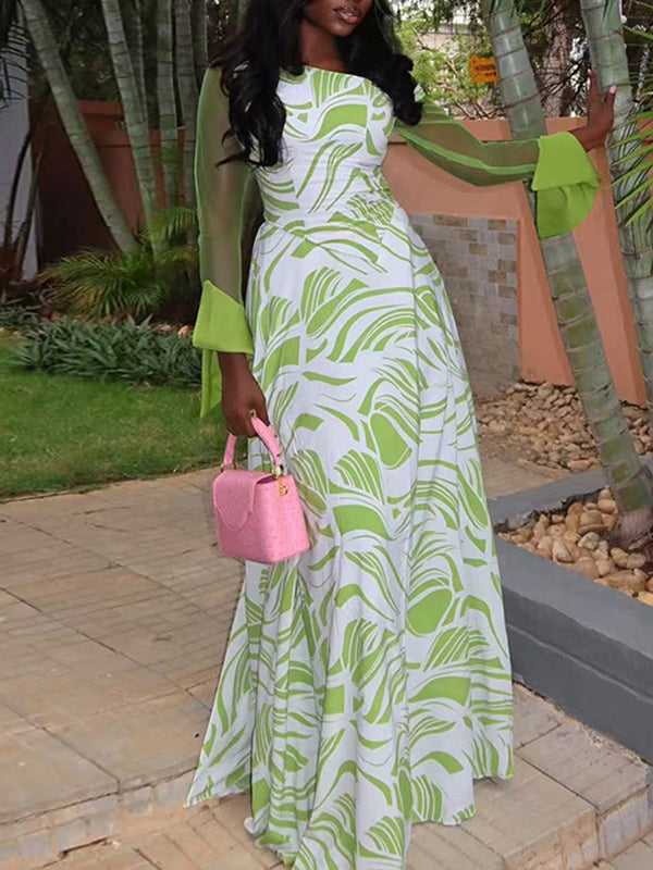 Sheer Combo Printed Dress