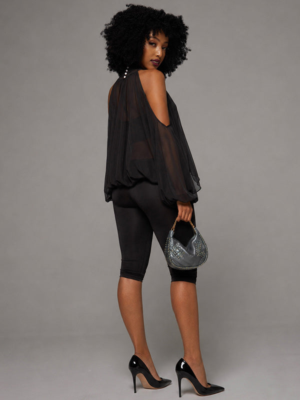 Cold Shoulder Draped Lounge Set