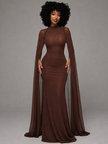 Solid Draped Maxi Dress