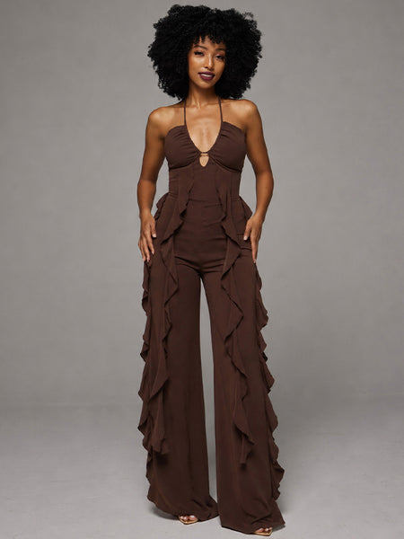 Ruffle Halter Jumpsuit