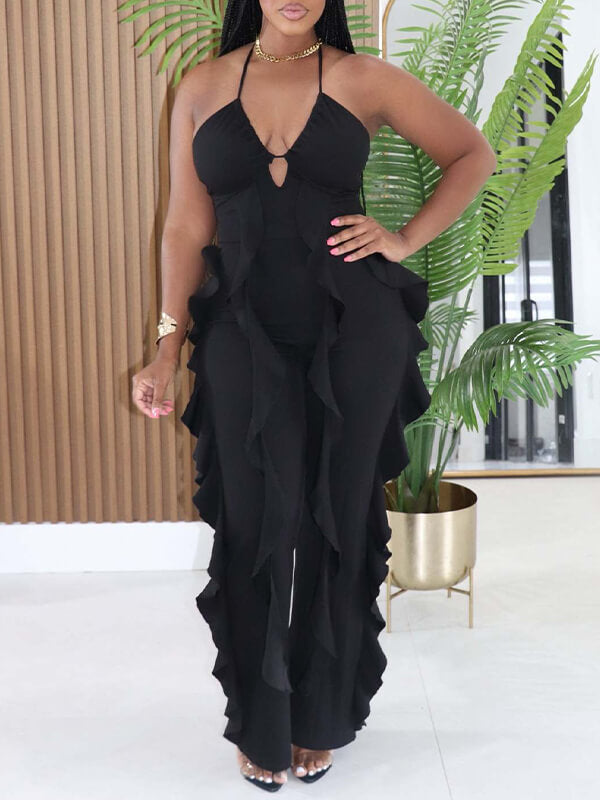 Ruffle Halter Jumpsuit