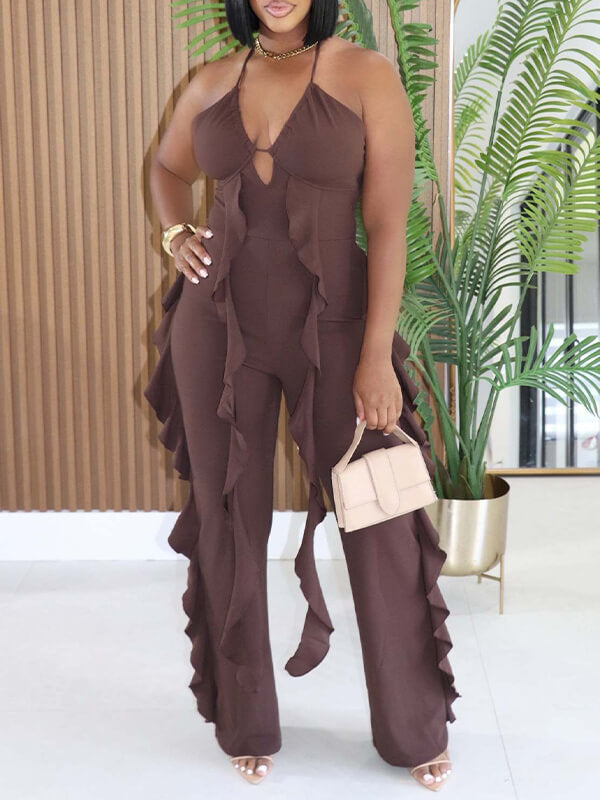 Ruffle Halter Jumpsuit