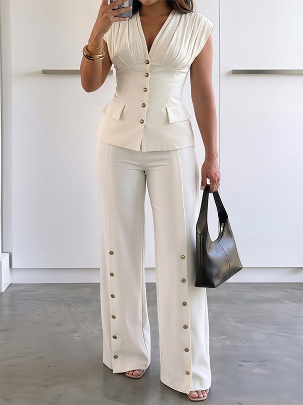 Button Vest & Pants Set