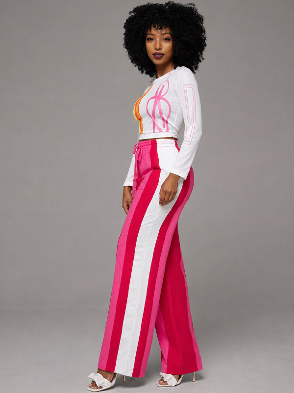 Colorblock Wide-Leg Pants