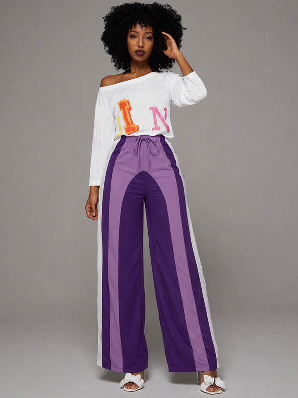Colorblock Wide-Leg Pants
