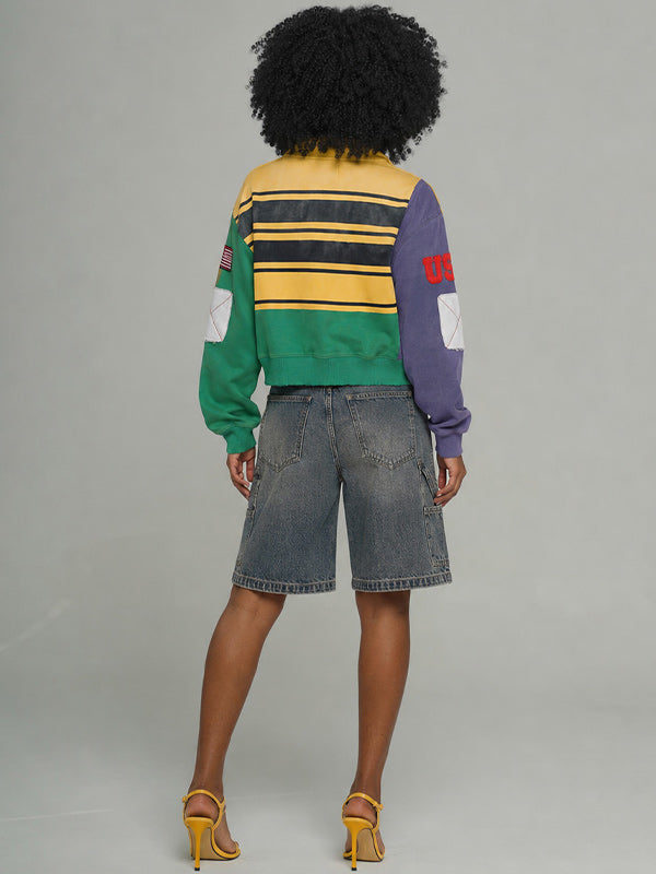 Printed Zip-Front Hoodie