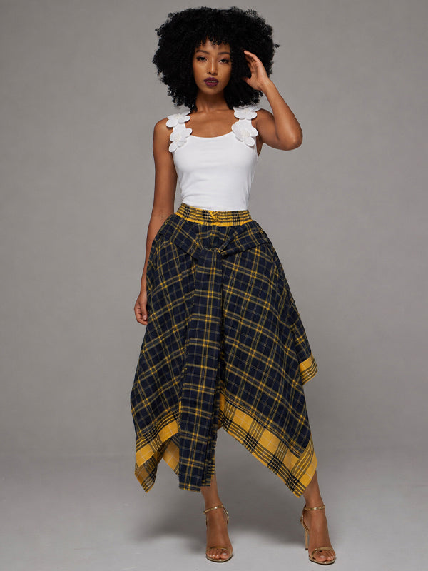 Plaid Tied Skirt