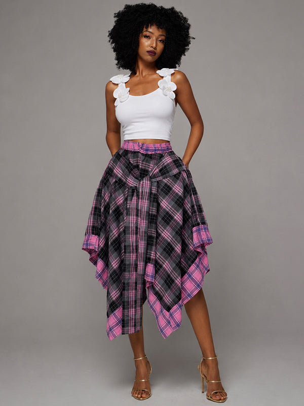Plaid Tied Skirt