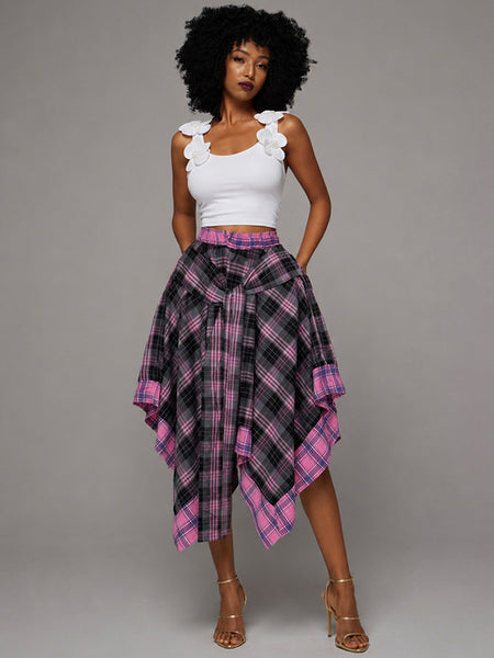 Plaid Tied Skirt