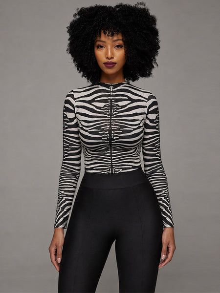 Zebra-Print Sheer Tee