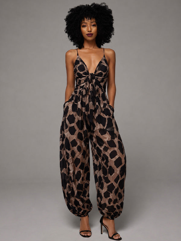 Printed Wide-Leg Cami Jumpsuit