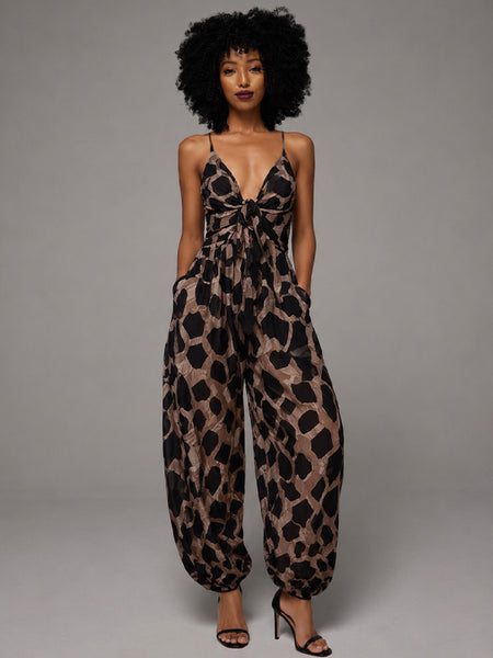 Printed Wide-Leg Cami Jumpsuit