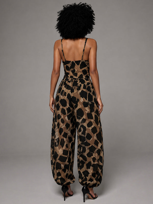 Printed Wide-Leg Cami Jumpsuit