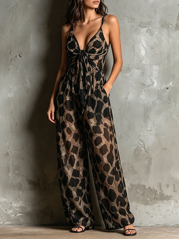 Printed Wide-Leg Cami Jumpsuit