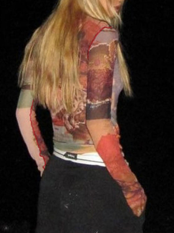 Printed Sheer Tee