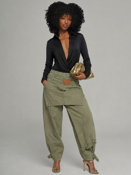 Double-Waist Cargo Jeans