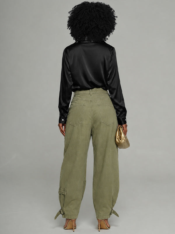 Double-Waist Cargo Jeans