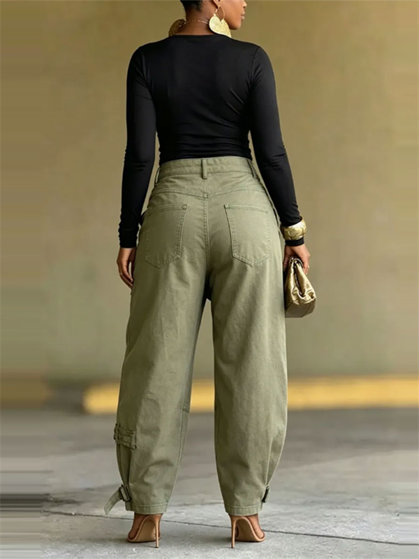 Double-Waist Cargo Jeans