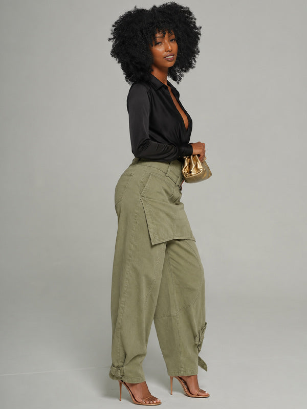 Double-Waist Cargo Jeans