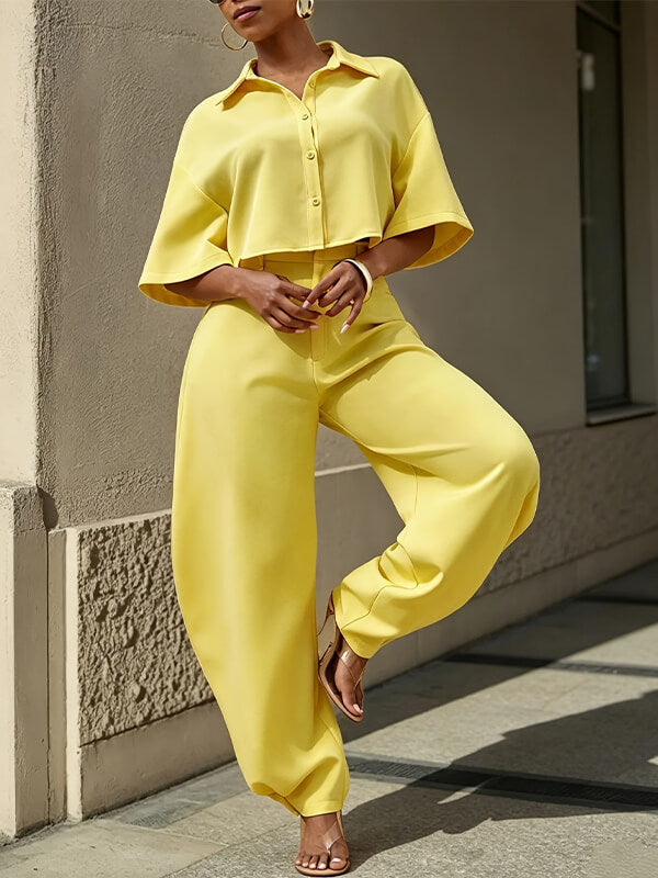 Solid Shirt & Pants Set