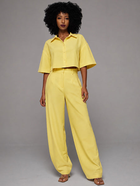 Solid Shirt & Pants Set