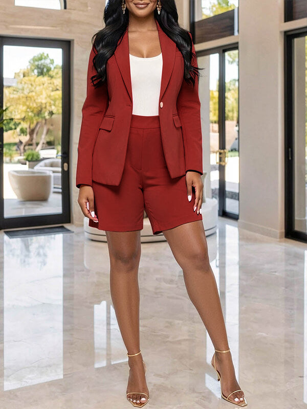 One-Button Blazer & Shorts Set