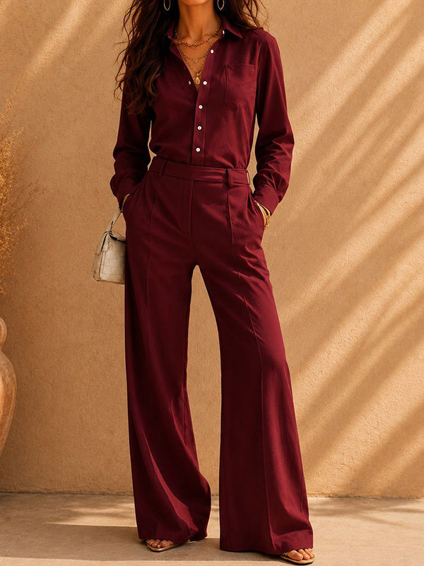 Solid Shirt & Pants Set