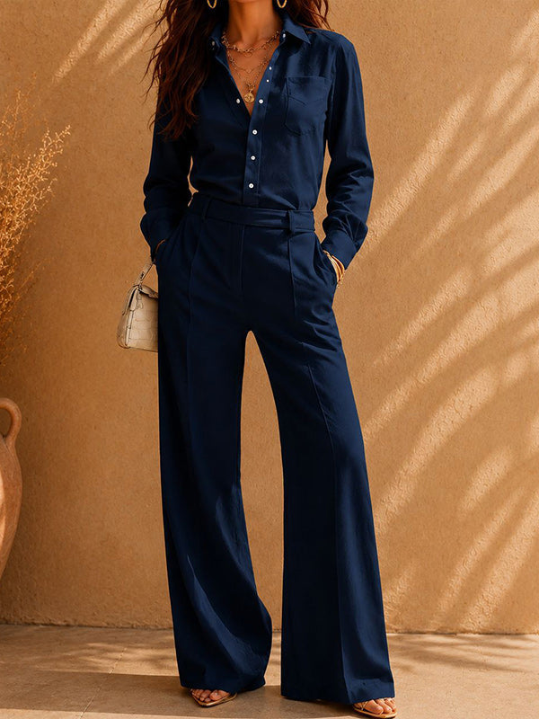 Solid Shirt & Pants Set